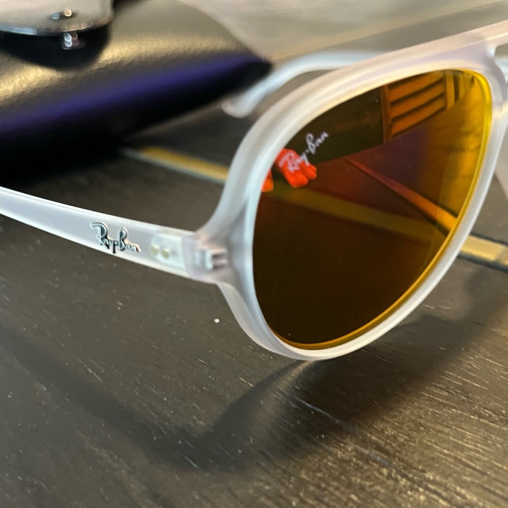 Ray-Ban Aviator Sunglasses with Orange Mirror Lenses - Picture 3 of 5